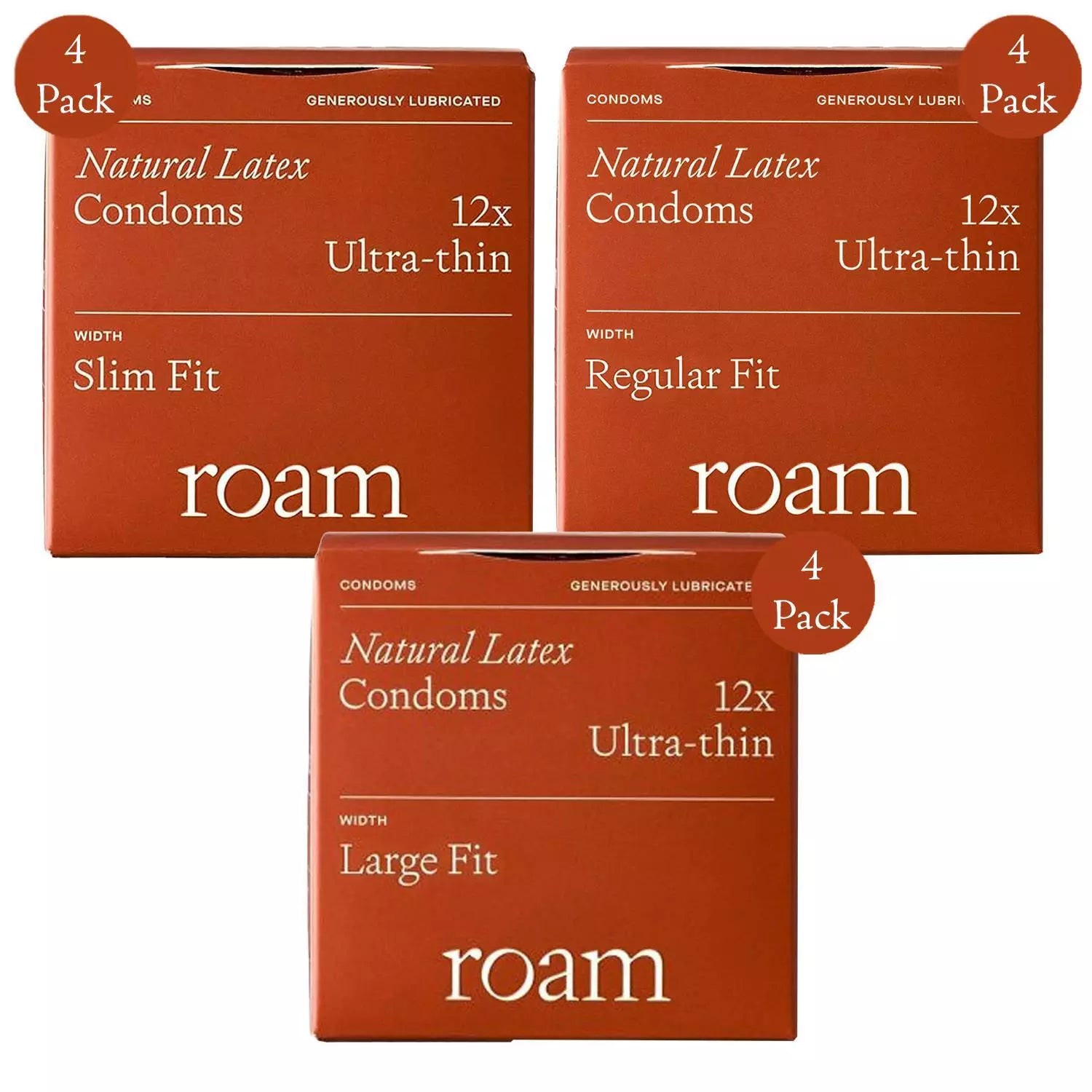 48 x Natural Latex - Ultra Thin - Slim/Regular/Large (12x4 pk)