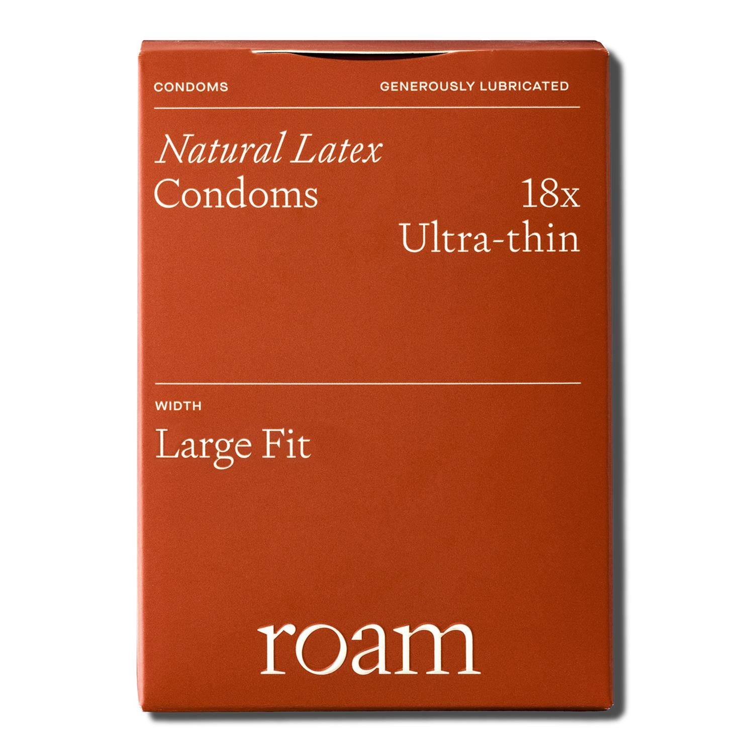 18 Pack - Roam Ultra-Thin Condoms for Safer Sex & Contraception - Large Fit