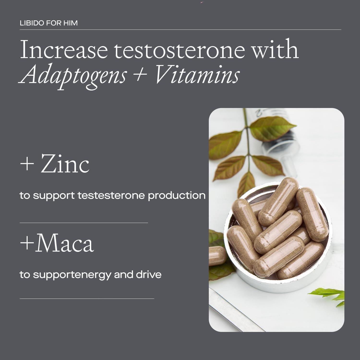 Roam Libido For Him LIBM30 Performance Supplement Natural Vitality Boost, 2 Pack