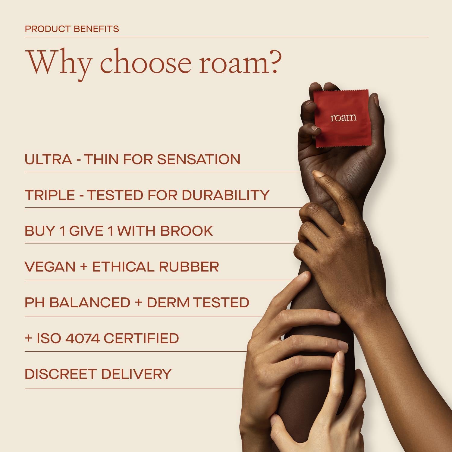 Roam Libido For Him & Premium Latex Condom Bundle Male Vitality Boost Pack