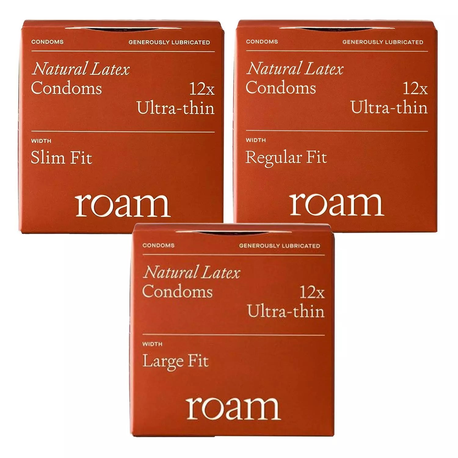 12 x Natural Latex - Ultra Thin - Slim/Regular/Large