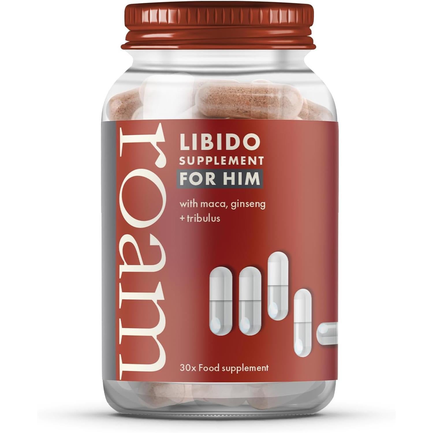 Roam Libido For Him & Dark Brown Condom Bundle Performance Boost Energy Pack