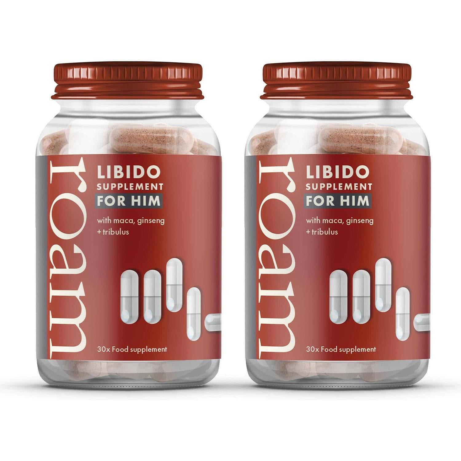 Roam Libido For Him LIBM30 Performance Supplement Natural Vitality Boost, 2 Pack